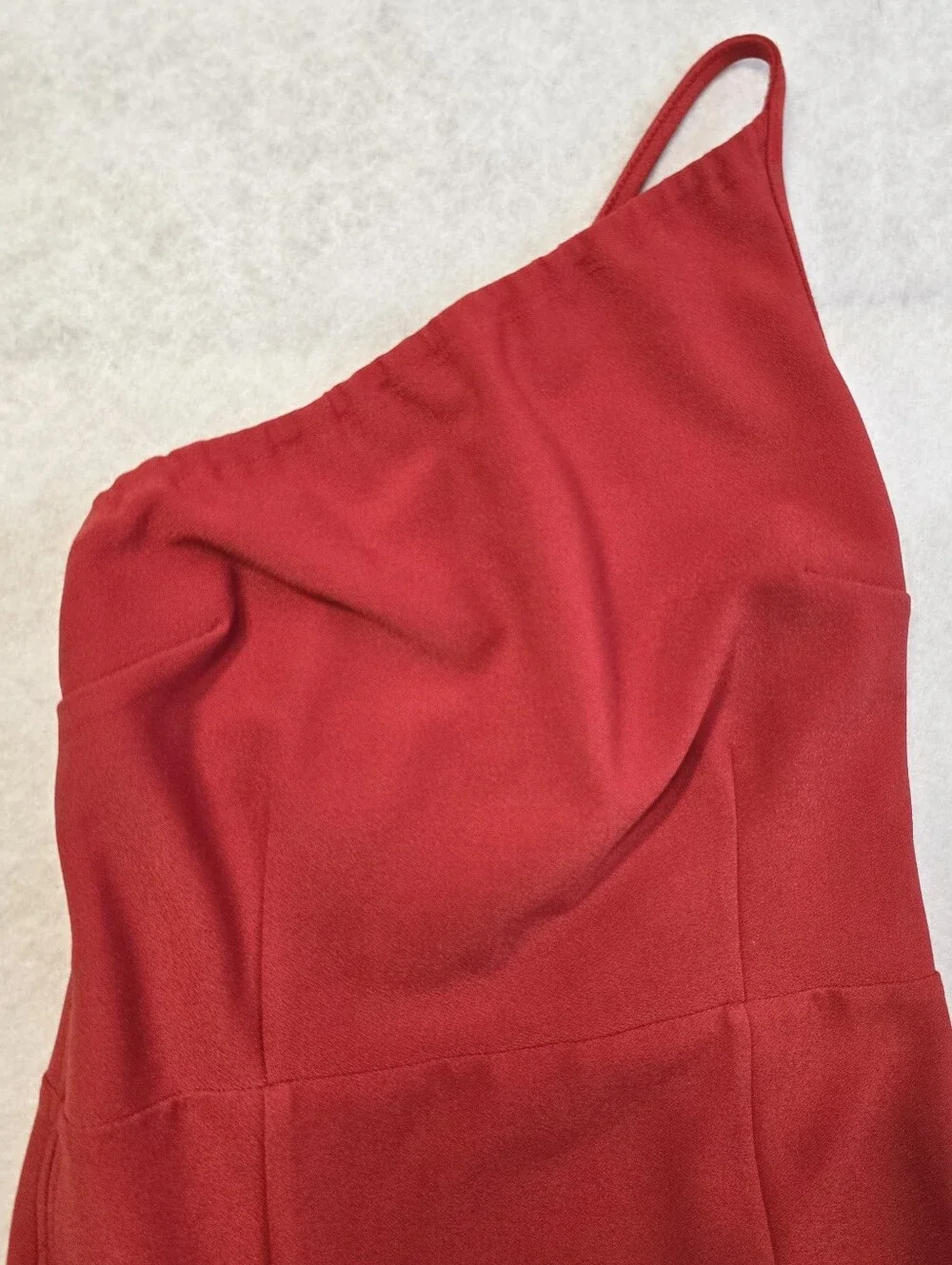 Red One-Shoulder Maxi Dress - Women